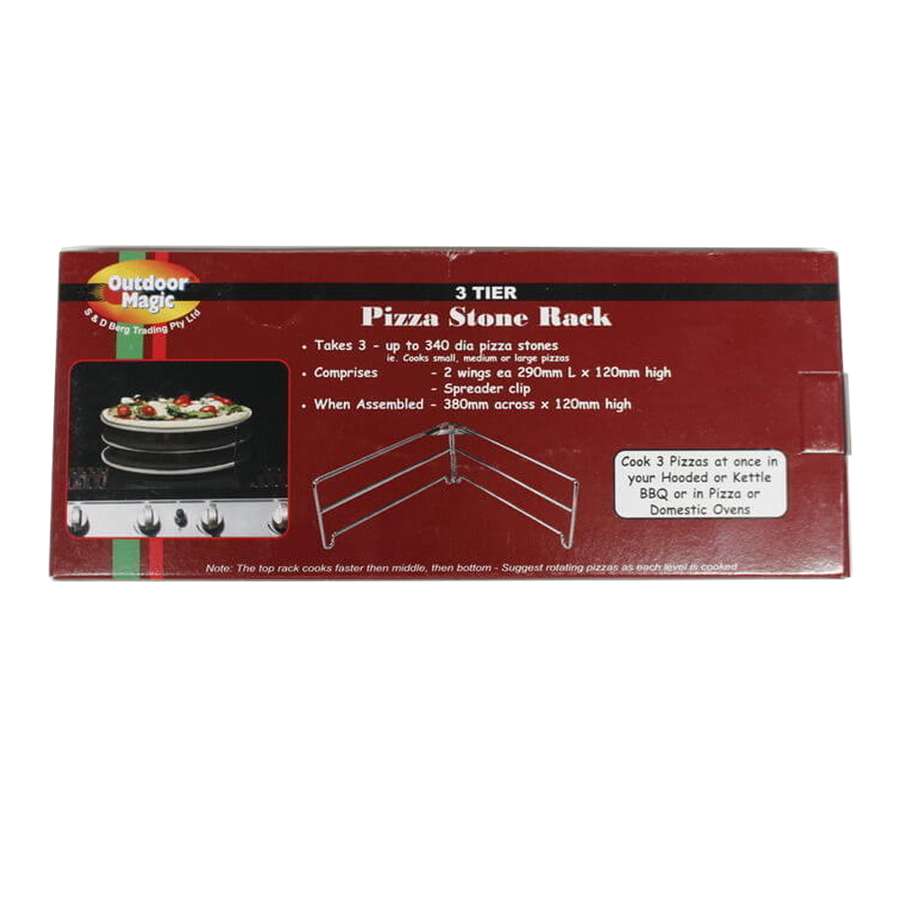 3 Tier Pizza Stone Tray Rack | Outdoor Magic