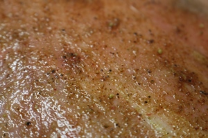This image shows a Lamb Marinaded ready for charcoal cooking