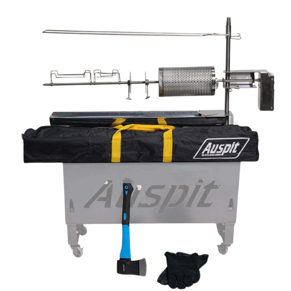 Auspit Gold | Portable Spit Rotisserie Package