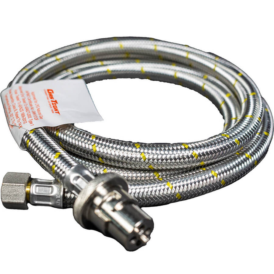 1.5m Bayonet Braided Gas Hose with 3/8 SAE connection - Sizzler 