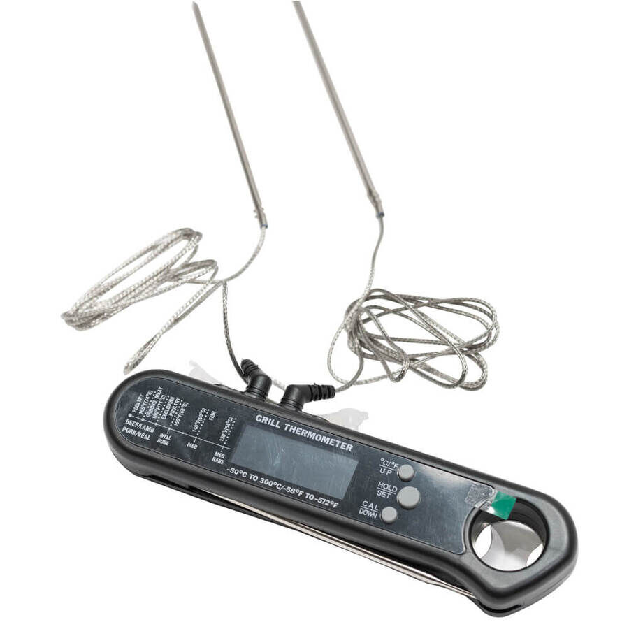 Foldable BBQ Thermometer with Two Wired Probes