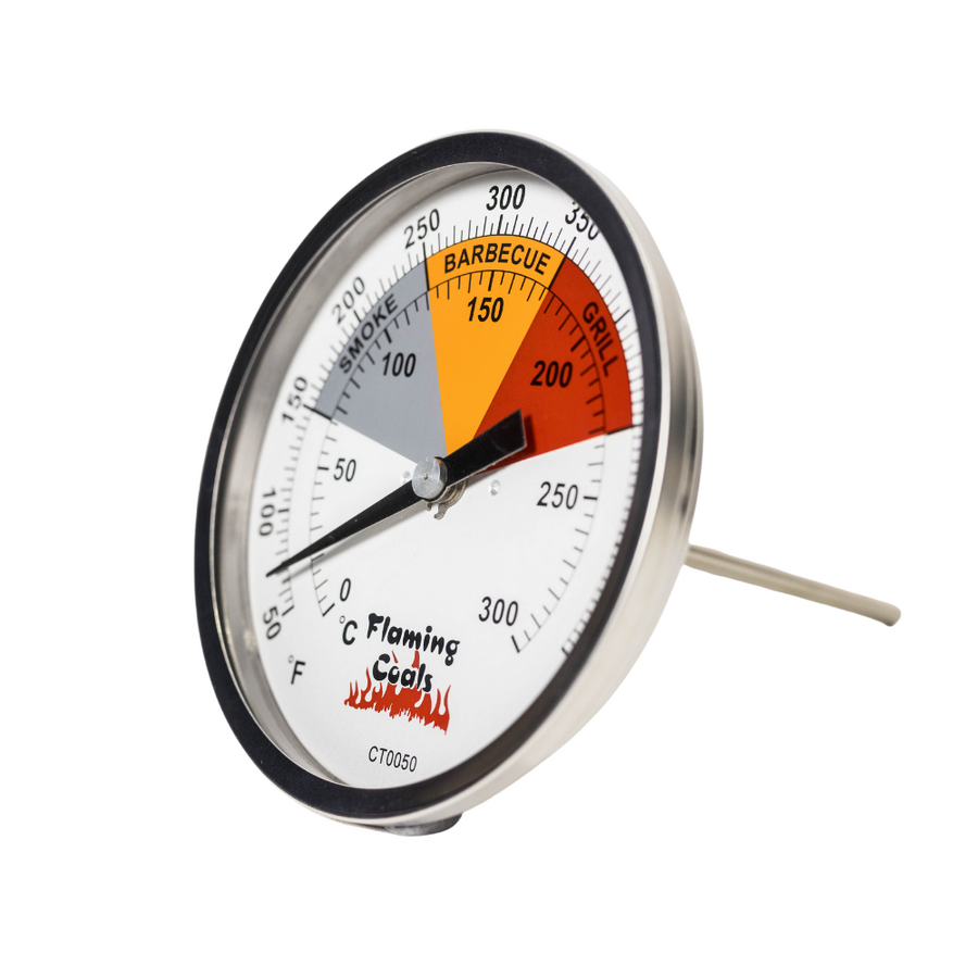 BBQ Smoker Thermometer Gauge - Large by Flaming Coals