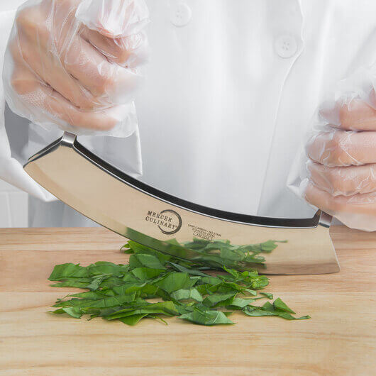 8 inch Double Blade Mezzaluna Herb Cutter | Mercer Culinary