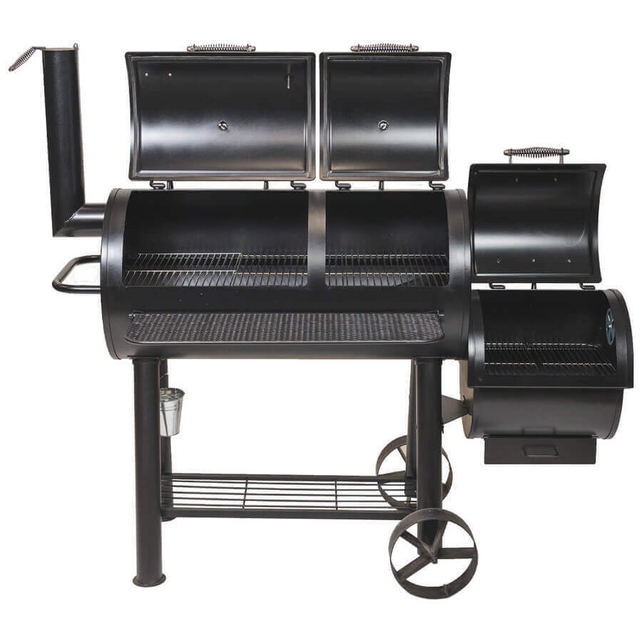 Offset Smoker BBQ - Flaming Coals