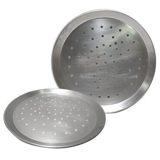 Perforated Aluminium Pizza Trays 225mm - 330mm diameter - Flaming Coals