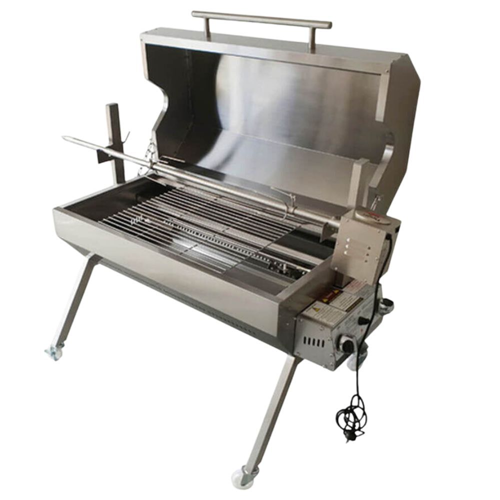 Dual Fuel Spit Roaster 1000 - 30kg Capacity | Flaming Coals