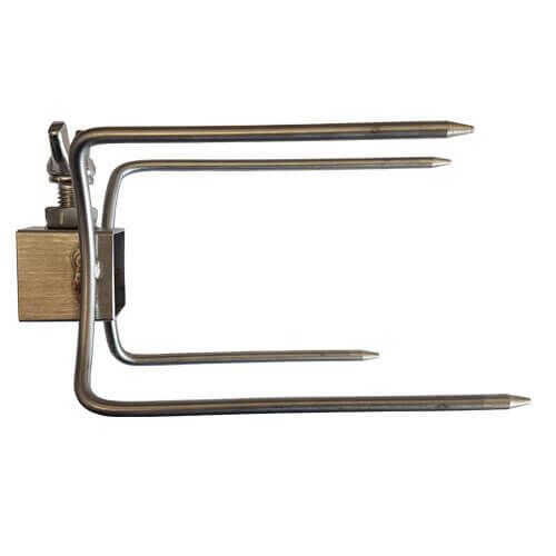 Large 4 Prong Rotisserie Fork for Chicken - 22mm Square - x2 - Flaming Coals