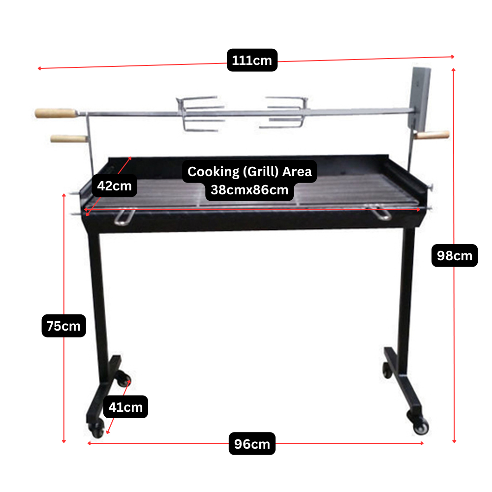 Dimensions of Cyprus Spit Roaster with Charcoal BBQ Dimensions of Cyprus Spit Roaster with Charcoal BBQ