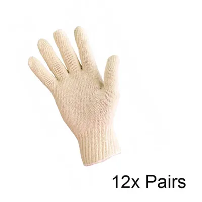 Heat Resistant Polycotton Liner Gloves - Large 12 Pairs by Pro Val hover