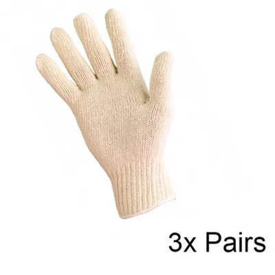 Heat Resistant Polycotton Liner Gloves - Large 3 Pairs by Pro Val hover