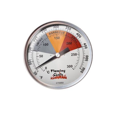 BBQ Smoker Thermometer Gauge - Large by Flaming Coals hover