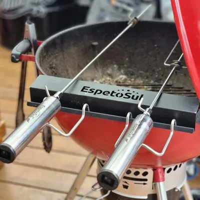 Rotisserie Attachment Rack 57cm Kettle BBQ | EspetoSul hover