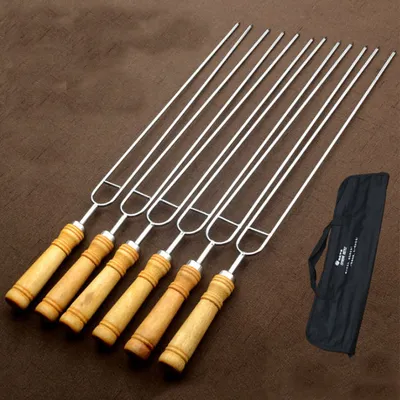 Stainless Steel U Shape Skewers | Flaming Coals  hover