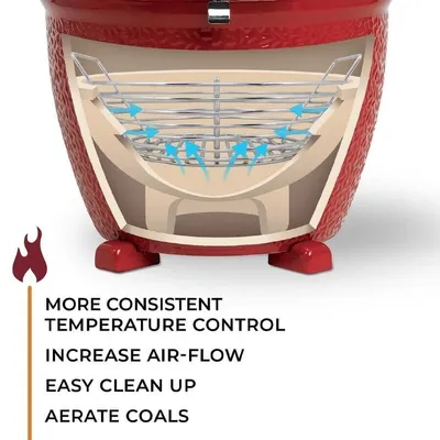 Kick Ash Basket for Kamado Joe Classic and others in Stainless Steel hover