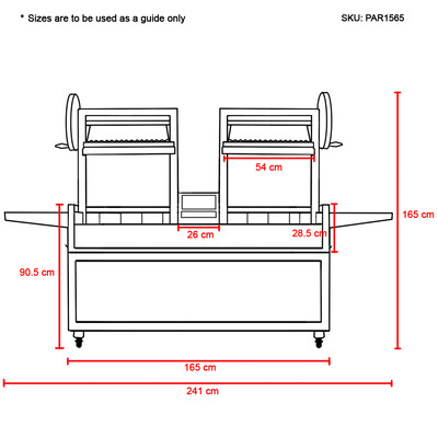 Deluxe Double Parrilla BBQ Grill with Firebricks 1565 x 550 hover