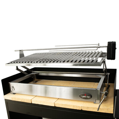 Parrilla BBQ with Stand Fire Bricks and Spit Combo hover