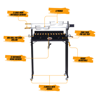 Cyprus Spit - Original Cypriot Souvla | Flaming Coals - Pro Bundle hover