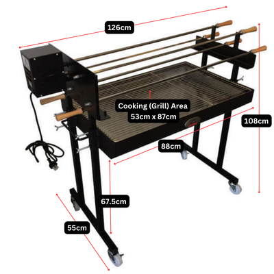 Flaming Coals Extra Large Cyprus Spit with 5 Skewers Pro Bundle hover