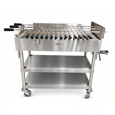 Cyprus Spit Roaster – 3 Skewer Stainless Steel with Firebricks hover