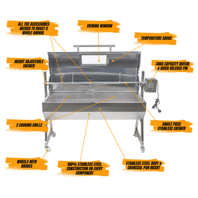 1500 Stainless Steel Hooded Spartan Spit Roaster Pro Bundle  hover
