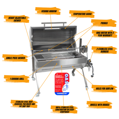 Dual Fuel Spit Roaster 1000 | Flaming Coals Pro Bundle  hover