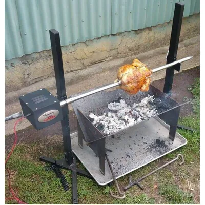 2x Heavy Duty Portable Spit Rotisserie Stands/ DIY Legs | Flaming Coals hover