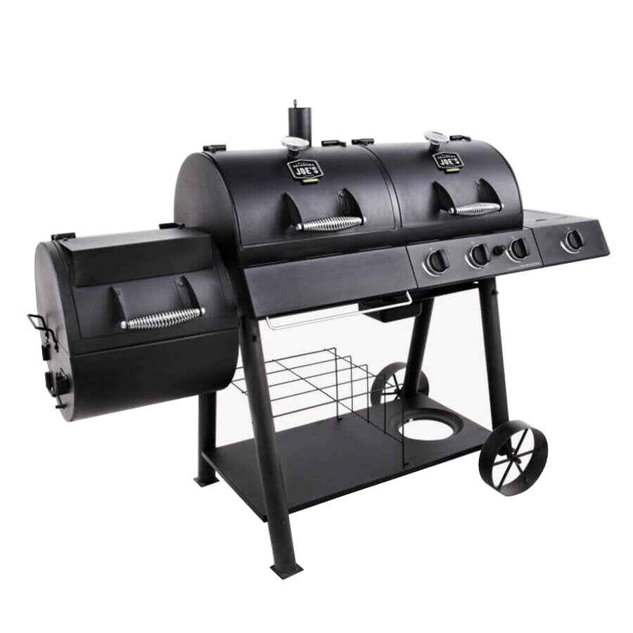 Longhorn Combo Charcoal Gas Smoker Grill by Oklahoma Joe's product photo Longhorn Combo Charcoal Gas Smoker Grill by Oklahoma Joe's product photo