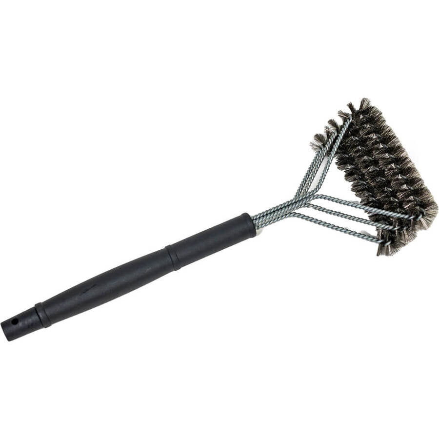 Pork Barrel BBQ Grill Brush w Scraper - Safe Bristle-Free, Heavy