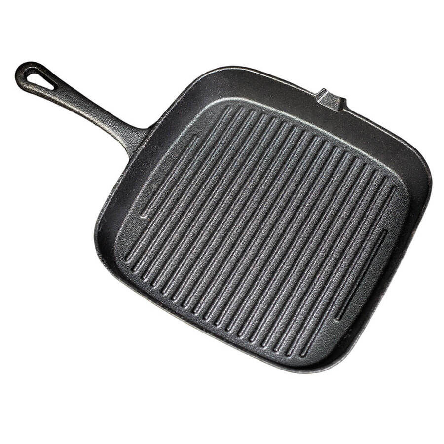 Cast iron on sale ribbed skillet
