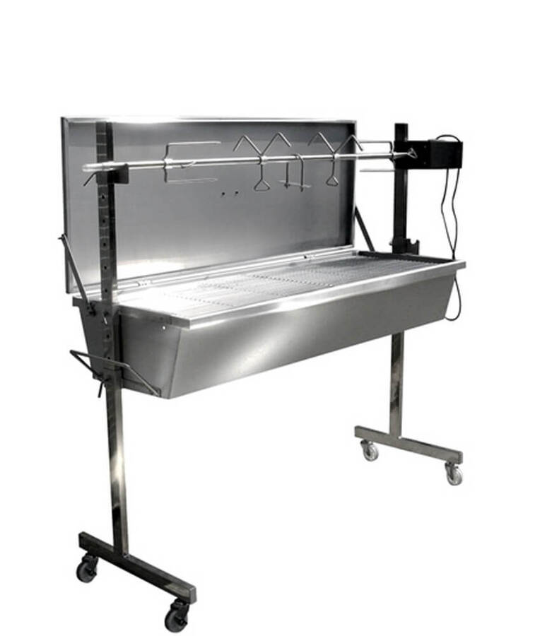 Stainless Steel Warrior Spit Roaster - 60kg capacity | Flaming Coals