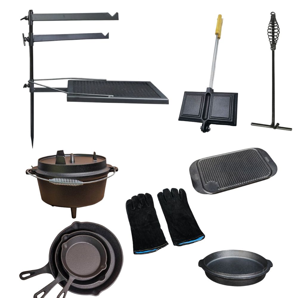 10 Pieces Camping Cookware Combo Set by Flaming Coals