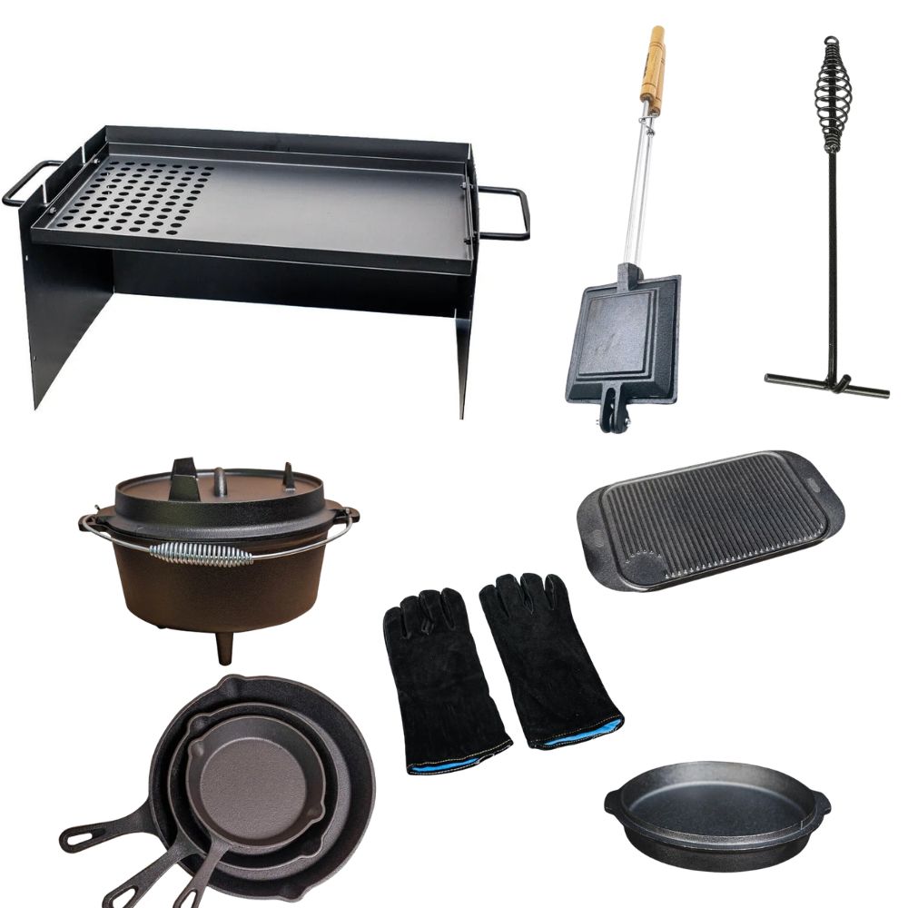 10 Pieces Camping Cookware Combo Set by Flaming Coals
