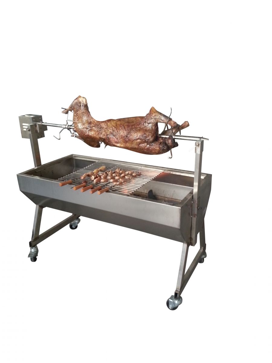 Spartan Spit Roaster Cooking A Goat