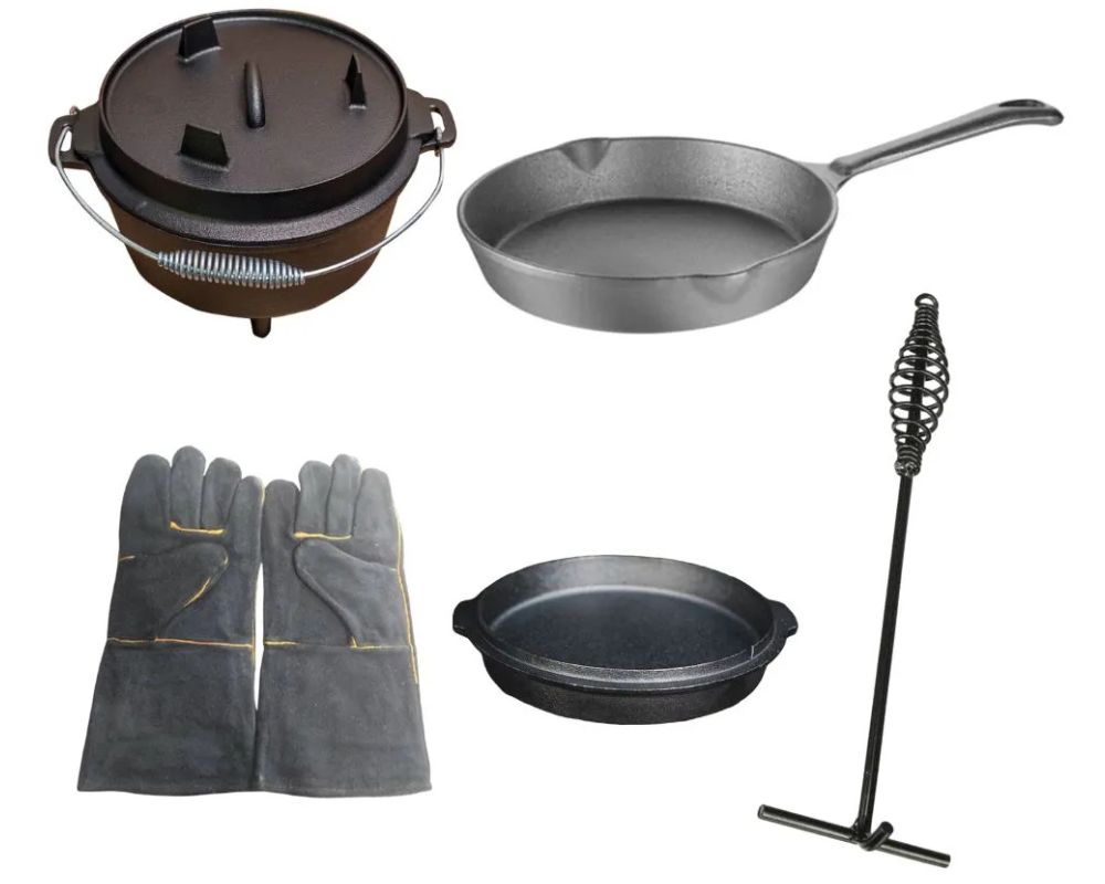 5 Piece Camping Cookware Combo Set by Flaming Coals