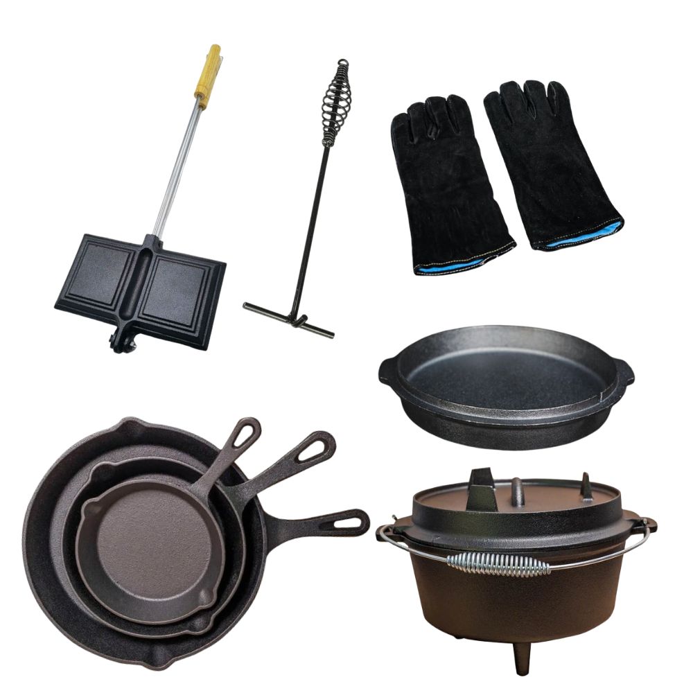 8 Pieces Camping Cookware Combo Set