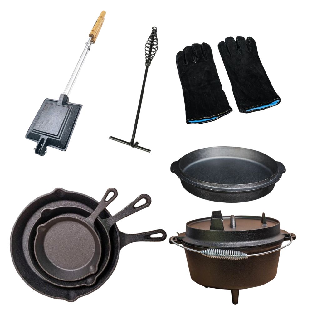 8 Pieces Camping Cookware Combo Set