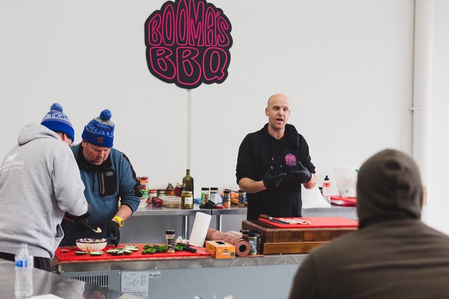 This is a picture of boomas BBQ Masterclass that in held in Melbourne. These BBQ classes are a hands on experience teaching you everything you need to know about cooking meat over fire