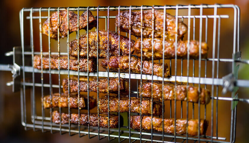 This image shows Pork bites cooked using Multi use basket