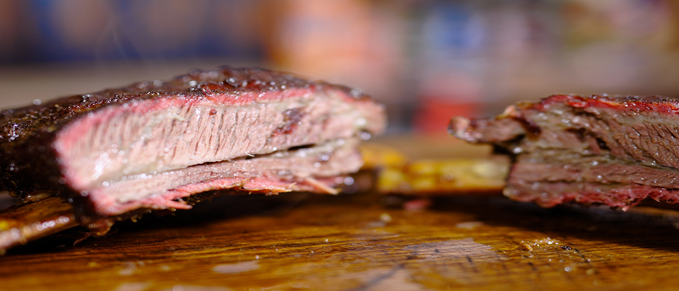This image shows sliced beef short ribs