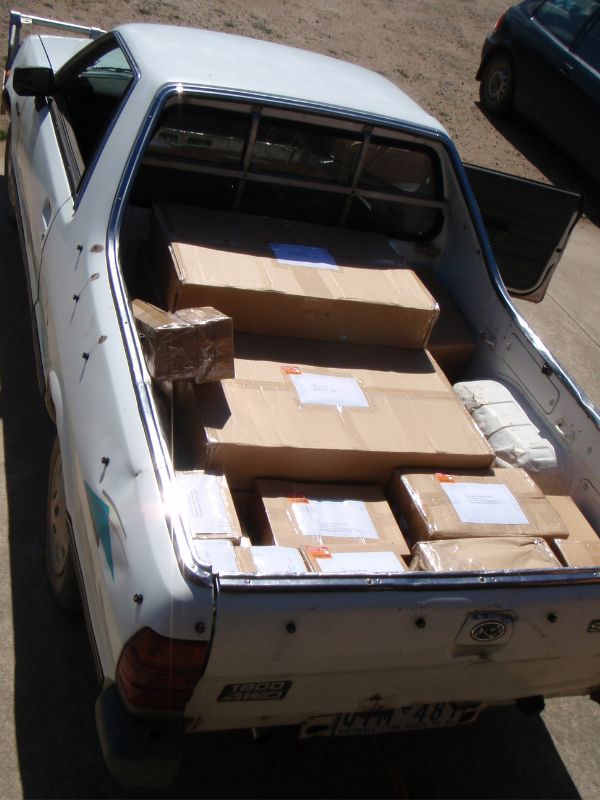 Boxes of Spit Rotisseries in the Car 