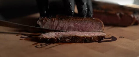 This photo shows how to cut a steak