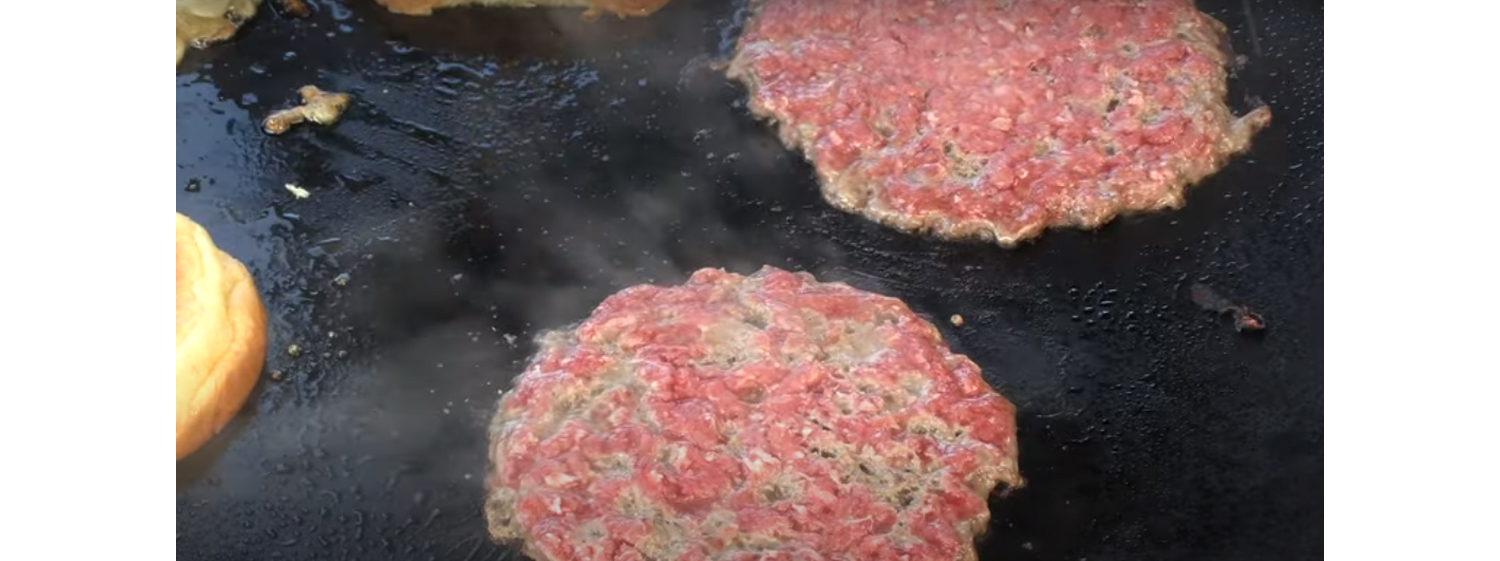 This image shows two pieces of burger patties