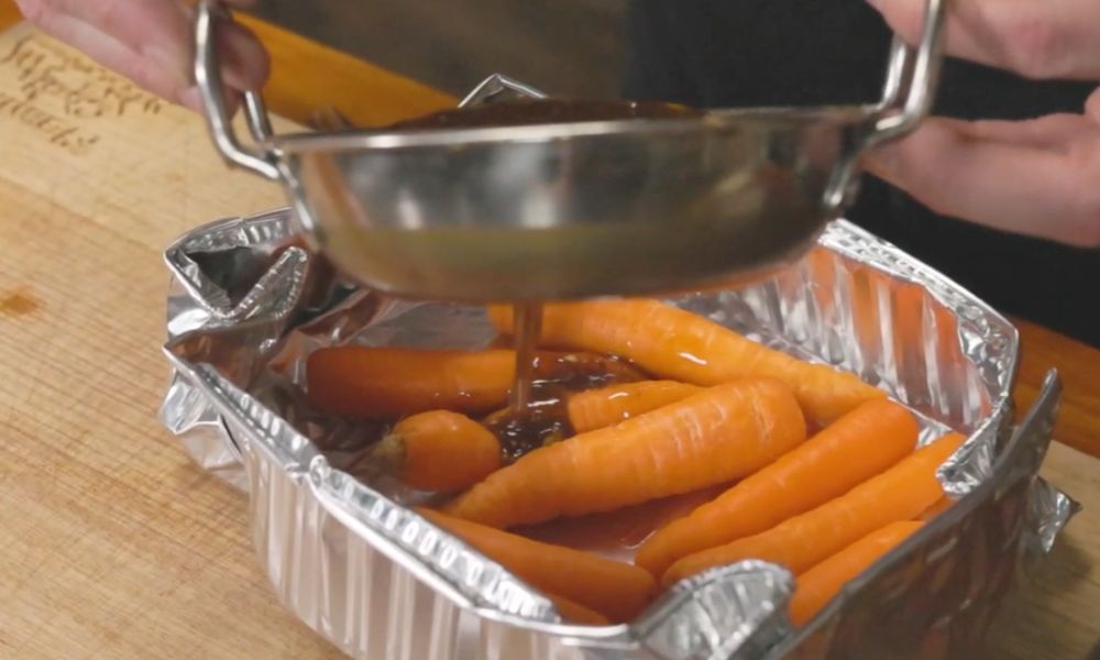 Toss the carrots through honey mixture