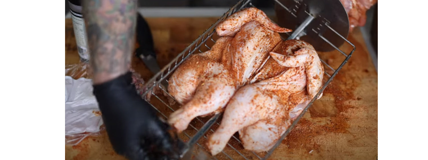 Chicken on a basket