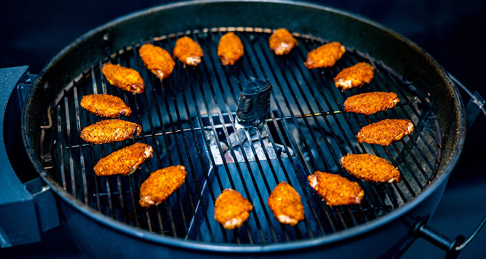How to cook Super Simple Sweet & Spicy Chicken wings in a Kettle BBQ with a Kettle Kone