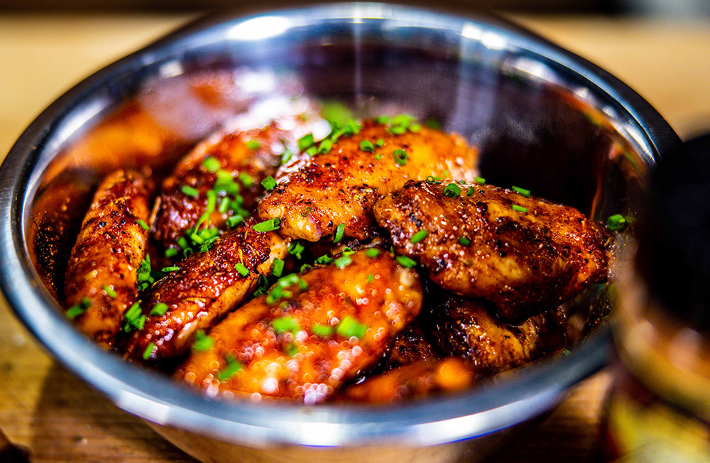 How to cook Super Simple Sweet & Spicy Chicken wings in a Kettle BBQ with a Kettle Kone