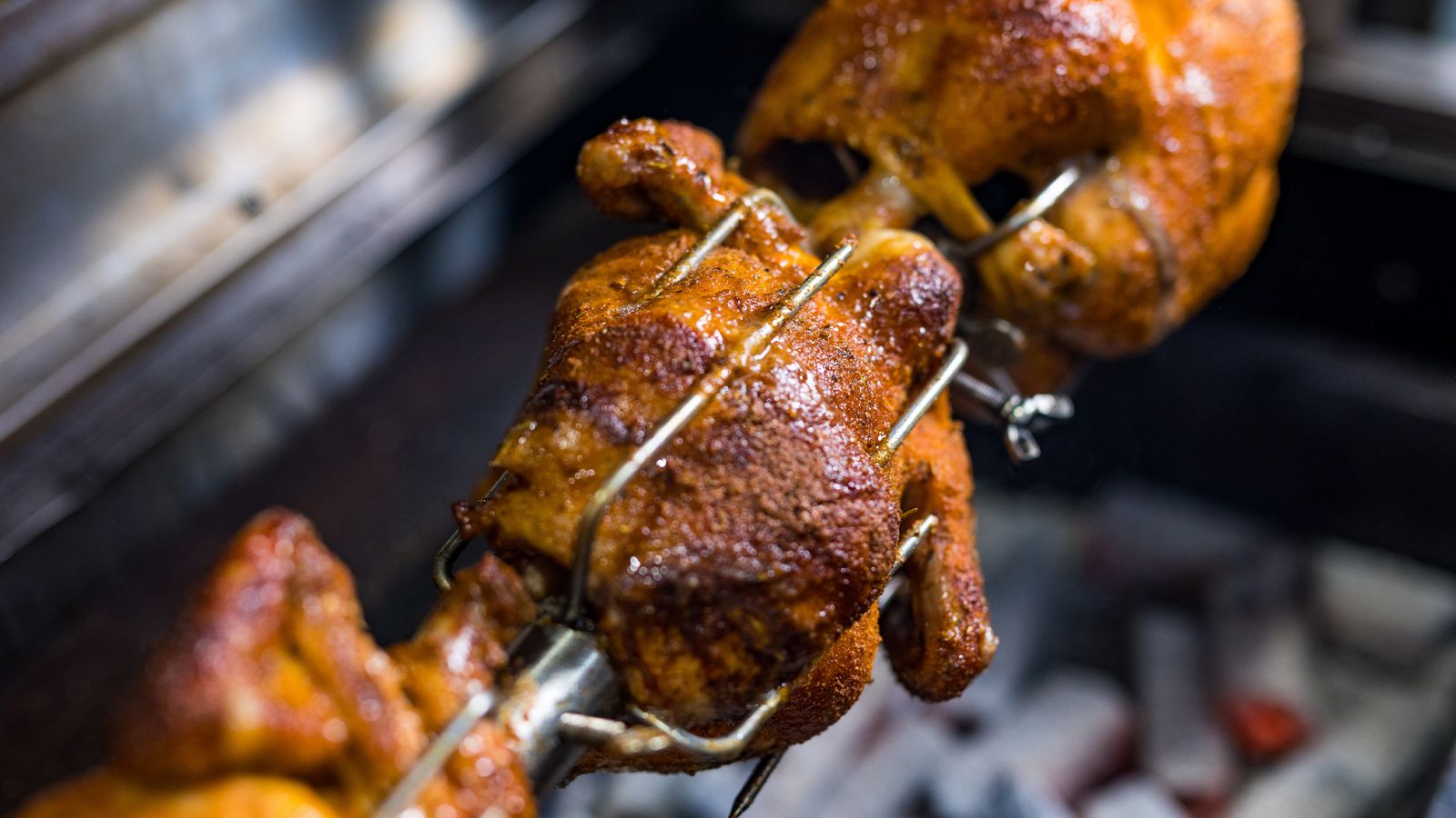 This image shows Rotisserie Chickens