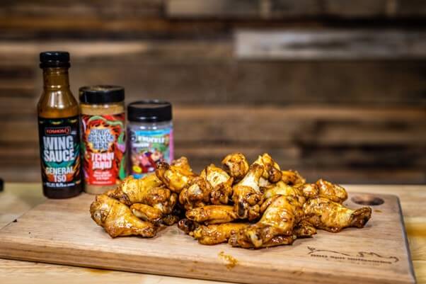 This image shows delicious Chicken Nibbles and BBQ Rubs and Sauces