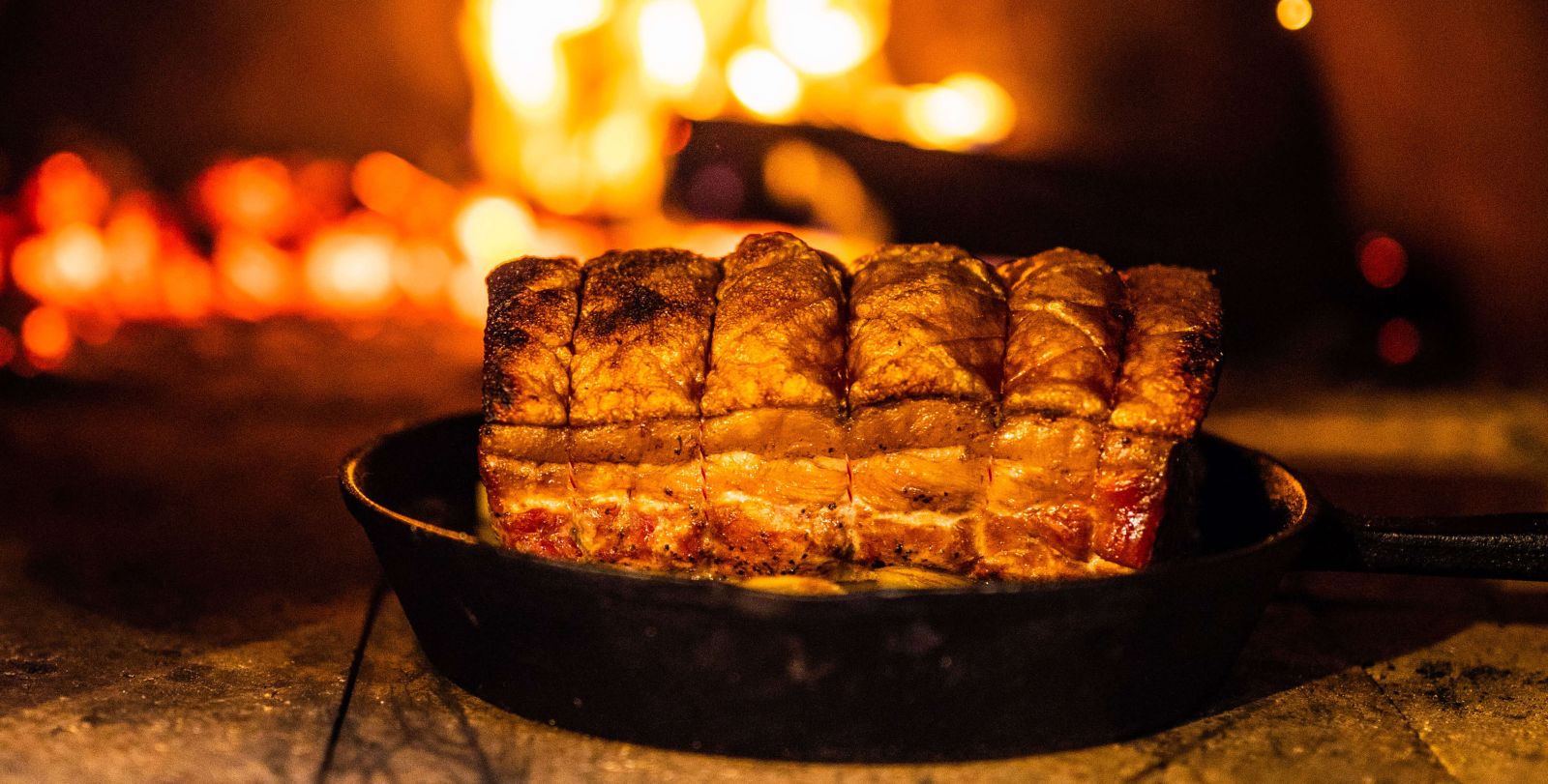 This image shows delicious pork cooked in the Wood Fired Pizza Oven