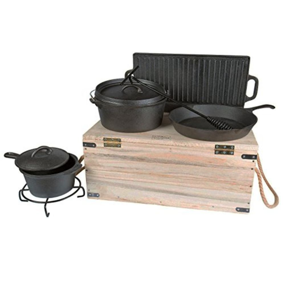 Cast Iron Camping Cookware Set 7pcs